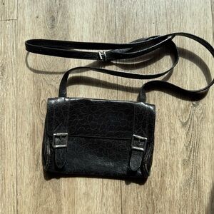 Vintage Rare Furla Black Leather Crossbody Bag